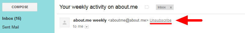 Method#01 - Gmail Unsubscribe Link - 1 unsubscribe from mailing list