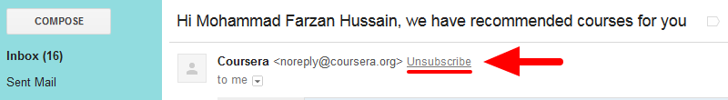Method#01 - Gmail Unsubscribe Link - 4 unsubscribe from mailing list