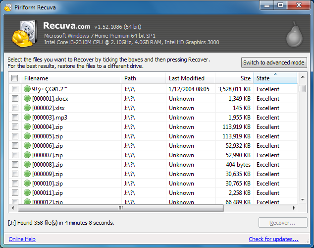 Solve Cyclic Redundancy Check error Using Recuva