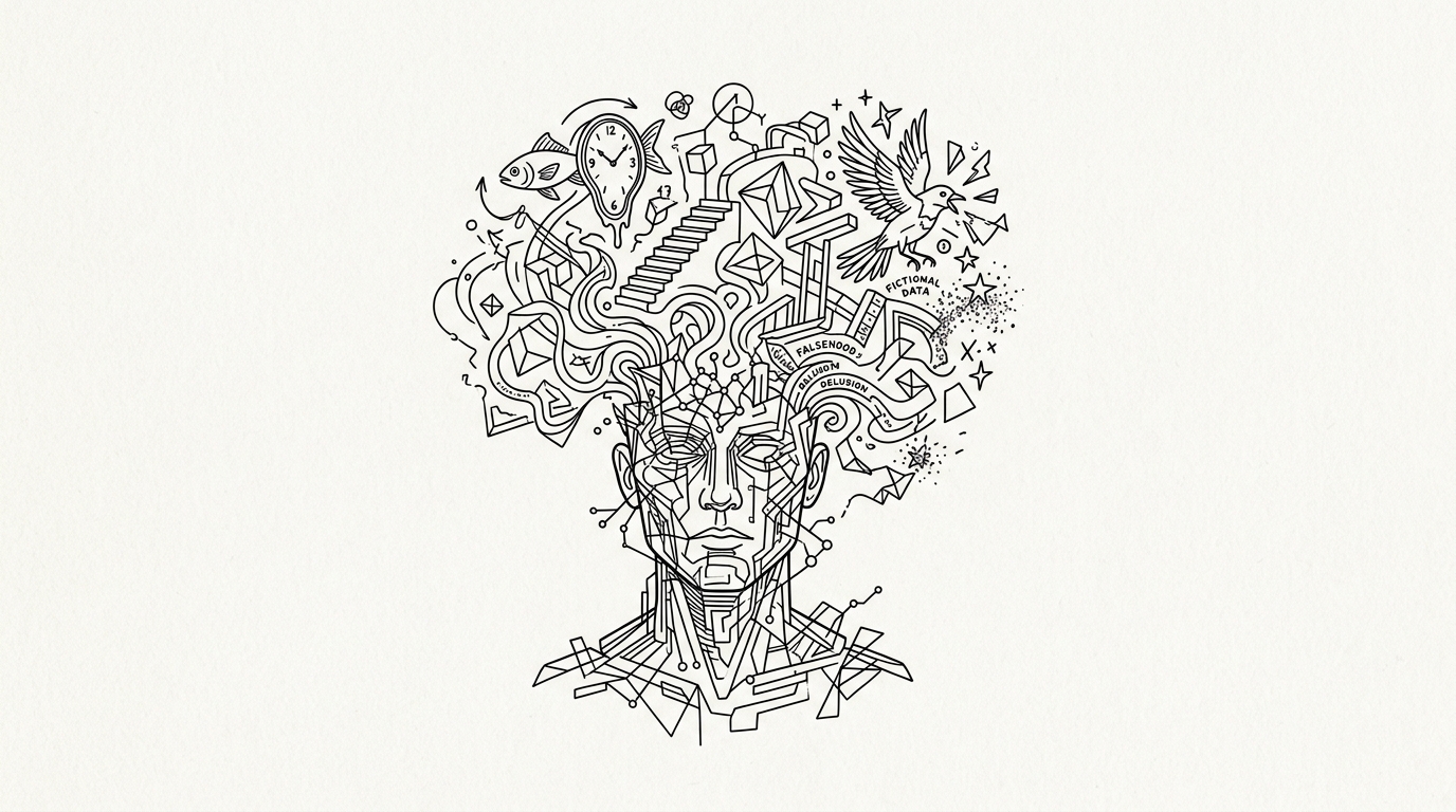 AI Hallucination, WikiWalls Glossary illustration