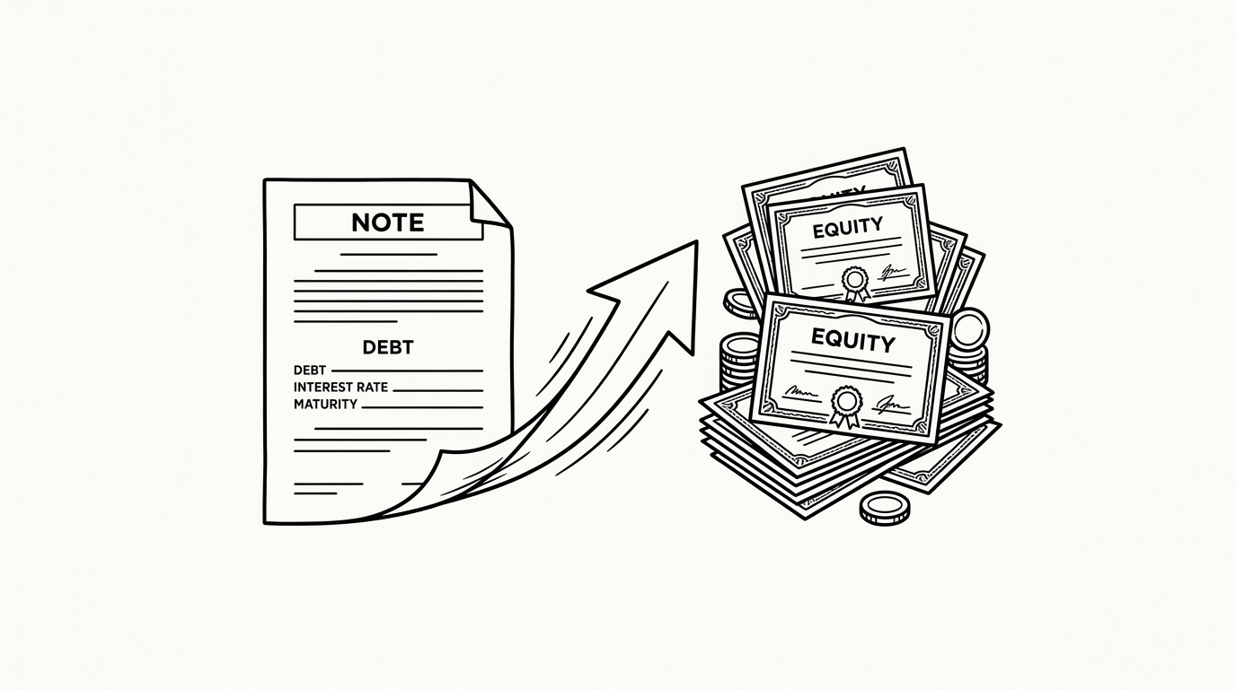 Convertible Note, WikiWalls Glossary illustration