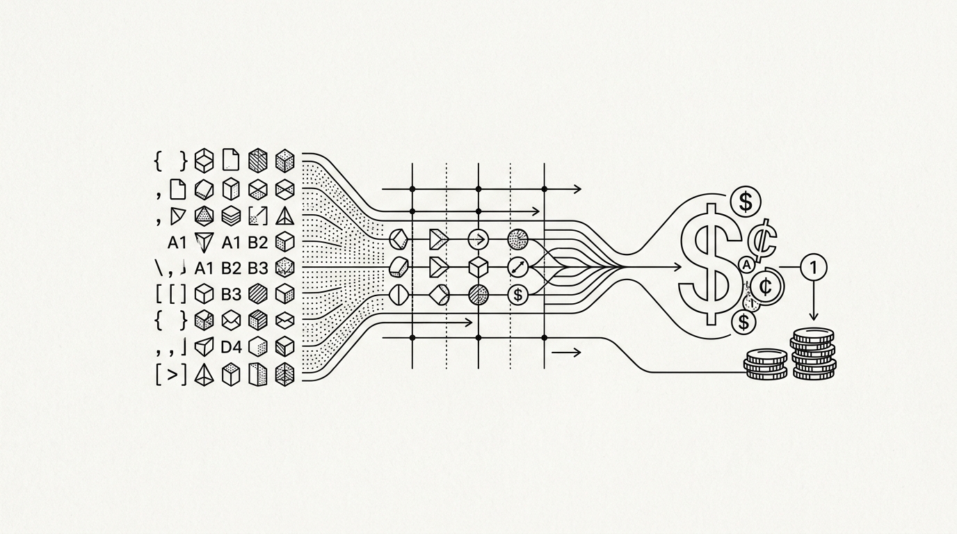 Cost Per Token, WikiWalls Glossary illustration