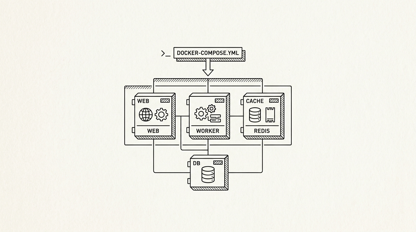 Docker Compose, WikiWalls Glossary illustration