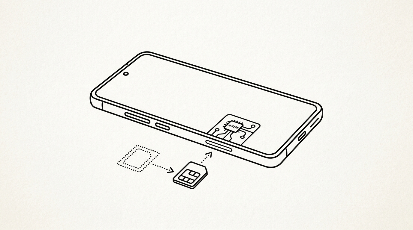 eSIM-Compatible Phone, WikiWalls Glossary illustration