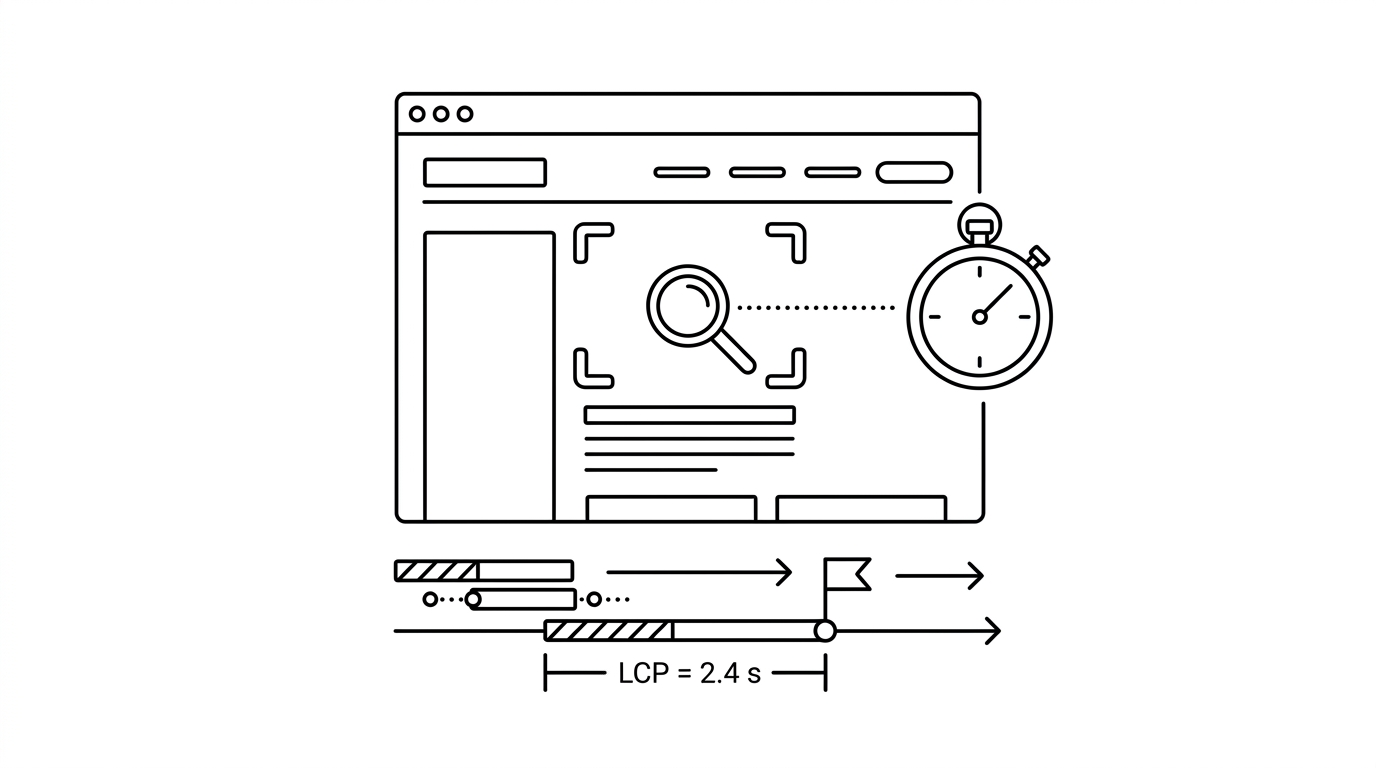 LCP (Largest Contentful Paint), WikiWalls Glossary illustration